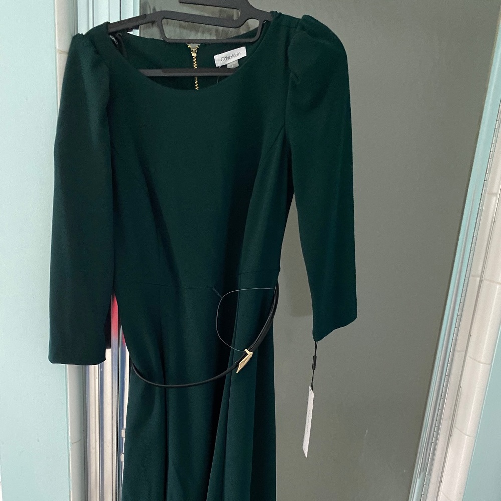 Calvin Klein emerald green midi Dress